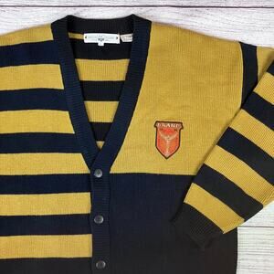 Vintage 1990s American Crusader Striped Cardigan Sweater